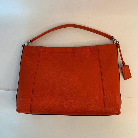 Coach orange leather tote bag - Picture 2 of 8